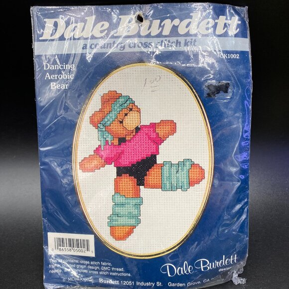 Dale Burdett Dancing Aerobic Bear CK1002 Counted Cross Stitch New Sealed - Picture 1 of 12